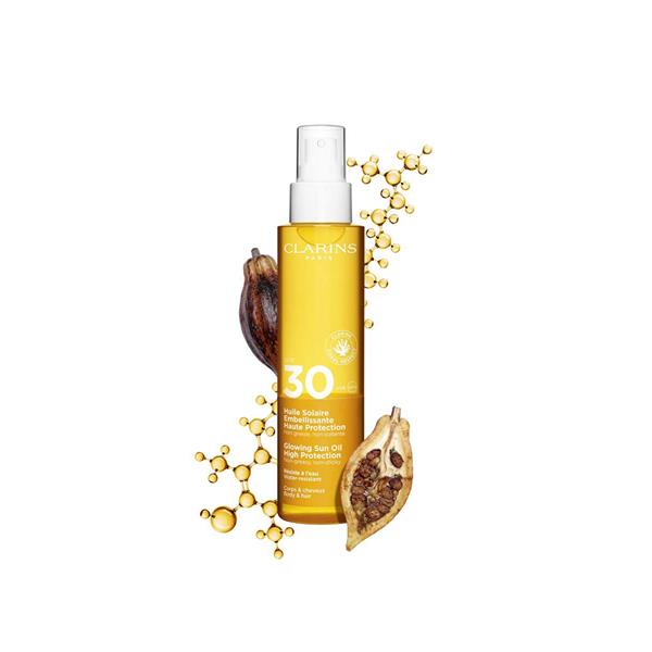 [6339314] Clarins - Glowing Sun Oil High Protection SPF30 Water Resistant - 150ml