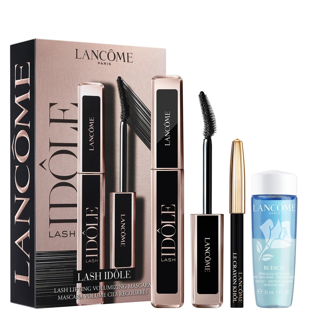 Lancome - Lash Idole Mascara + Eyeliner Pencil + Bi-Facil - Set